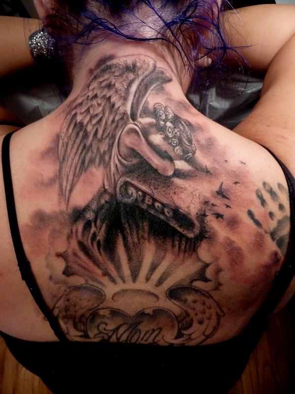 crying angel by Mully Tattoos